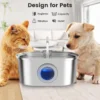 3.2L stainless steel cat water dispenser window has water level, which can be observed, suitable for many cats and dogs 5