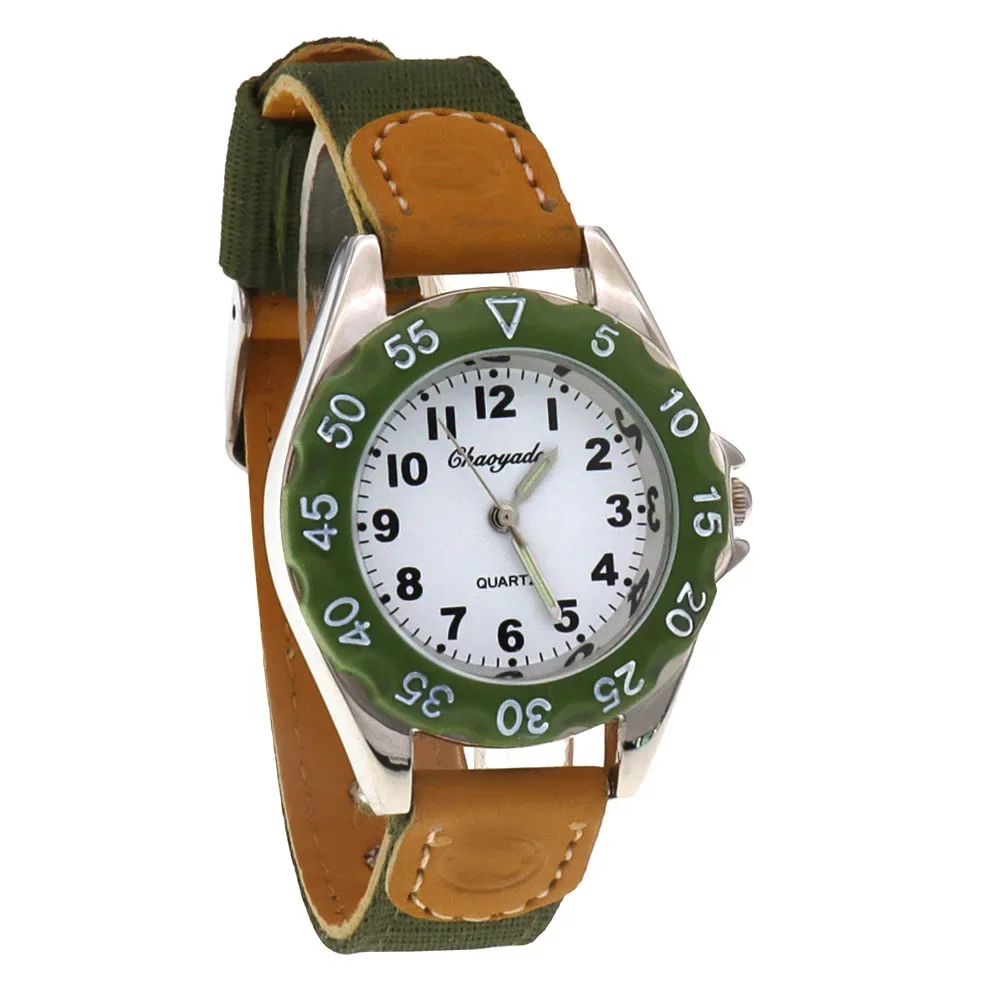 Fashion Children Watches Luminous Nylon Band Kids Watch Boy Girls Wrist Quartz Sports Wristwatches 5