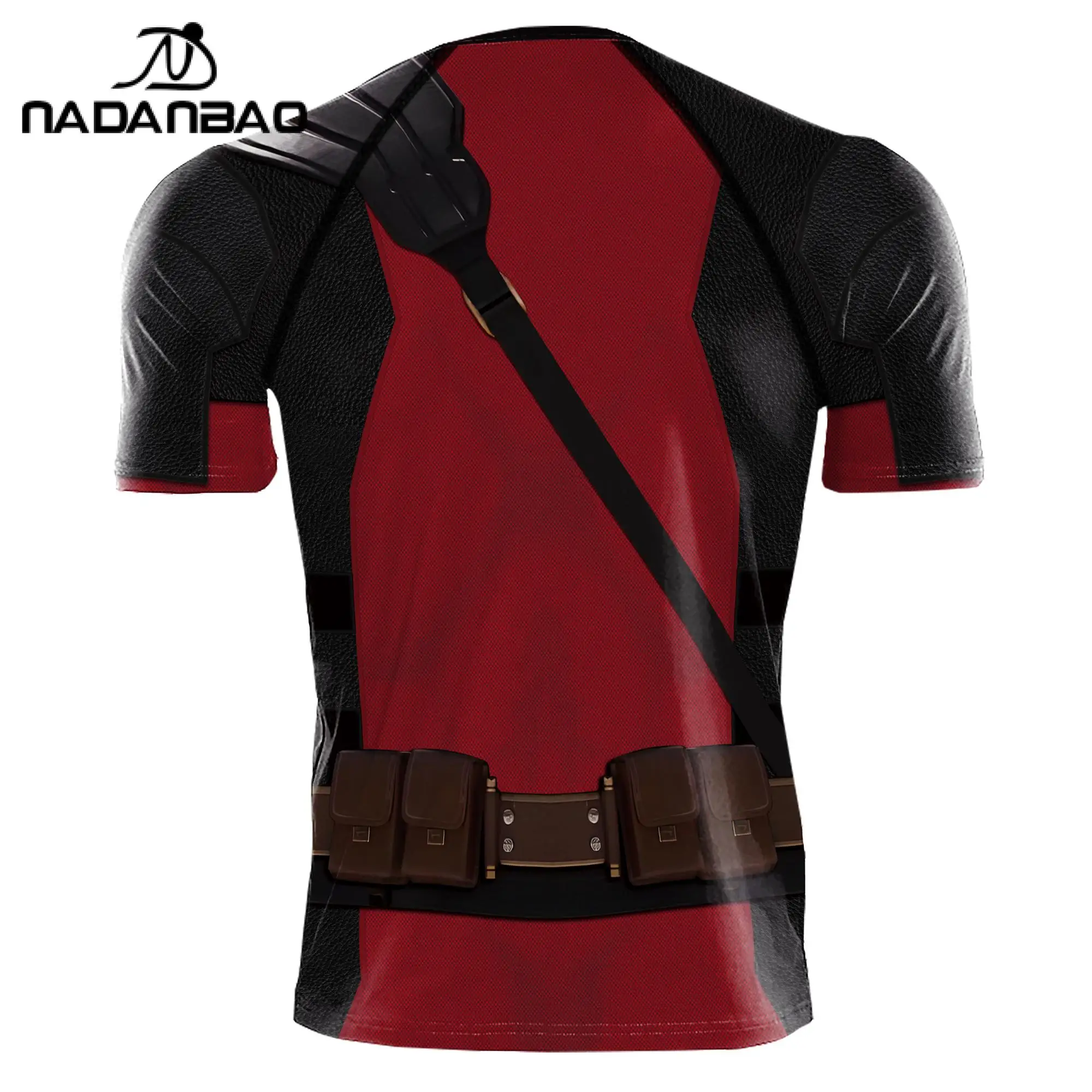 Deadpool Wolverine Print Compression Shirts Men Swim Rash Guards Short Sleeve Workout Surfing Workout Fitness Top