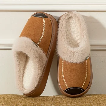 Fashion Women Slippers Winter Soft Thick Soled Indoor and Outdoor Warmth Comfort Breathable Non Slip Casual Couple Home Shoes
