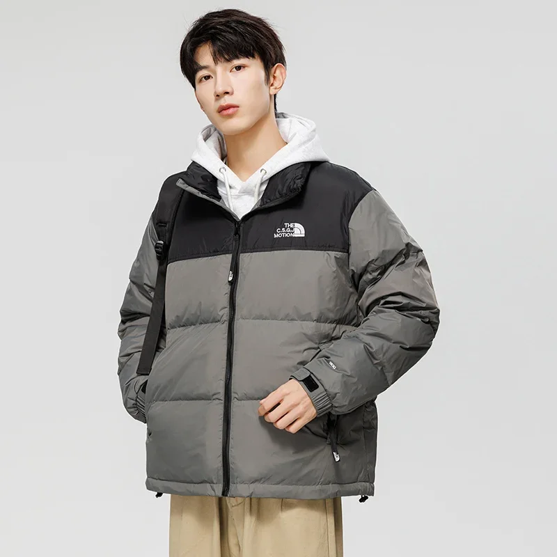 

2024 New Subzero Winter Men Short Down Jacket Patchwork Stand Collar Outerwear Lightweight Fashion Outdoor Couple Puffer Jacket