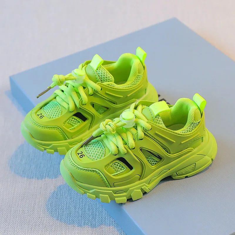 Spring Children New Sports Shoes Boys Girls Fashion Clunky Sneakers Baby Cute Candy Color Casual Shoes Kids Running Shoes hot princess girls sports shoes cartoon cute chunky sneakers breathable light weight mesh shoes running white trainers 26 37