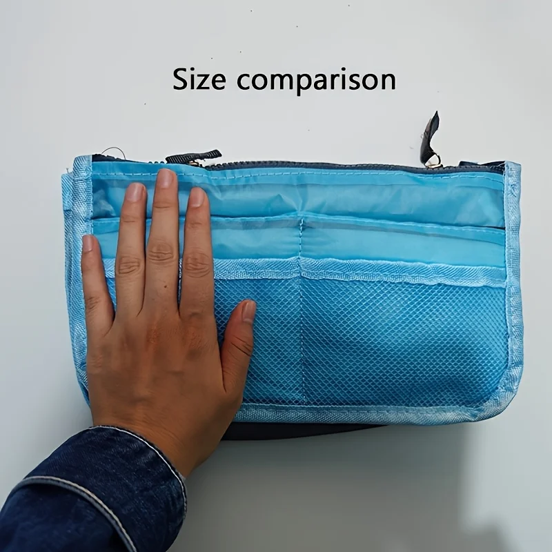 1 Piece Multi-Pocket Travel Organizer - Lightweight Oxford Fabric, Zipper Closure, Short Trip Cosmetic and Toiletry Organizer 4