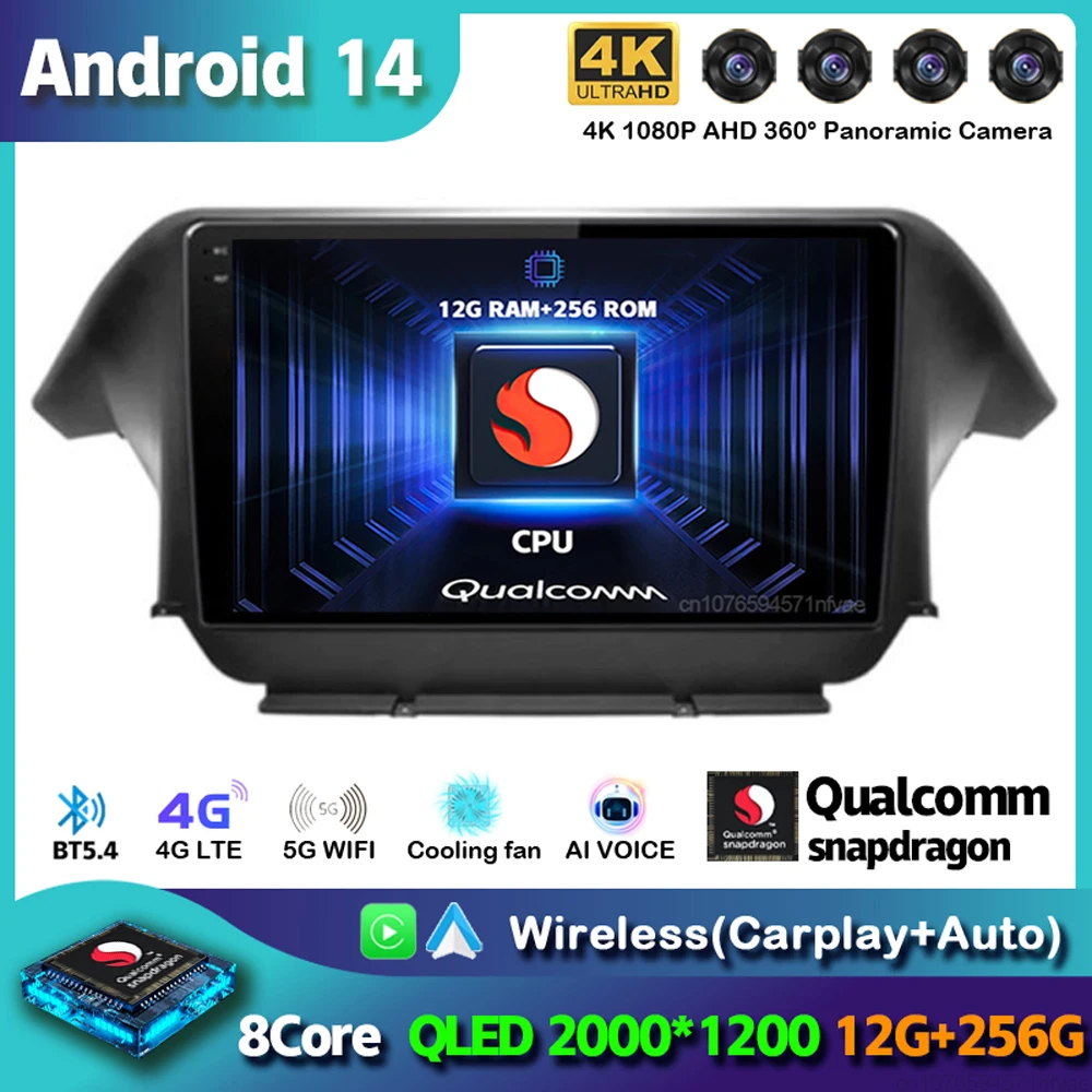 Android 14 Carplay Auto Per Honda Odyssey 4 Rb3 Rb4 2008-2014 Autoradio Lettore Video Multimediale Navigazione No 2Din Dvd 4G + Wifi