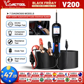 VDIAGTOOL V200 Automotive Circuit Tester 12V-24V Power Circuit Probe Open/Breaker Finder Car Electrical Diagnostic Tools
