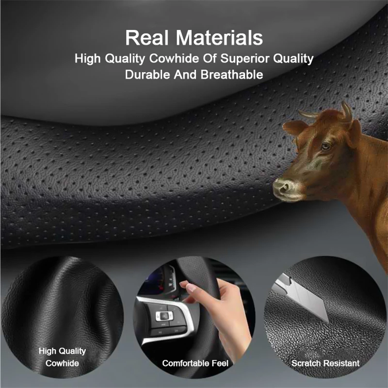 عدم الانزلاق ألياف الكربون الجلود غطاء عجلة القياد...