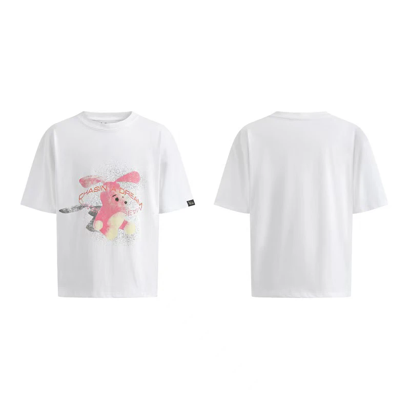 Short Sleeve Martine Rose Box Cartoon Monkey Digital Print T-shirts Men Women White High Quality O-neck Loose T Shirt Print Tag