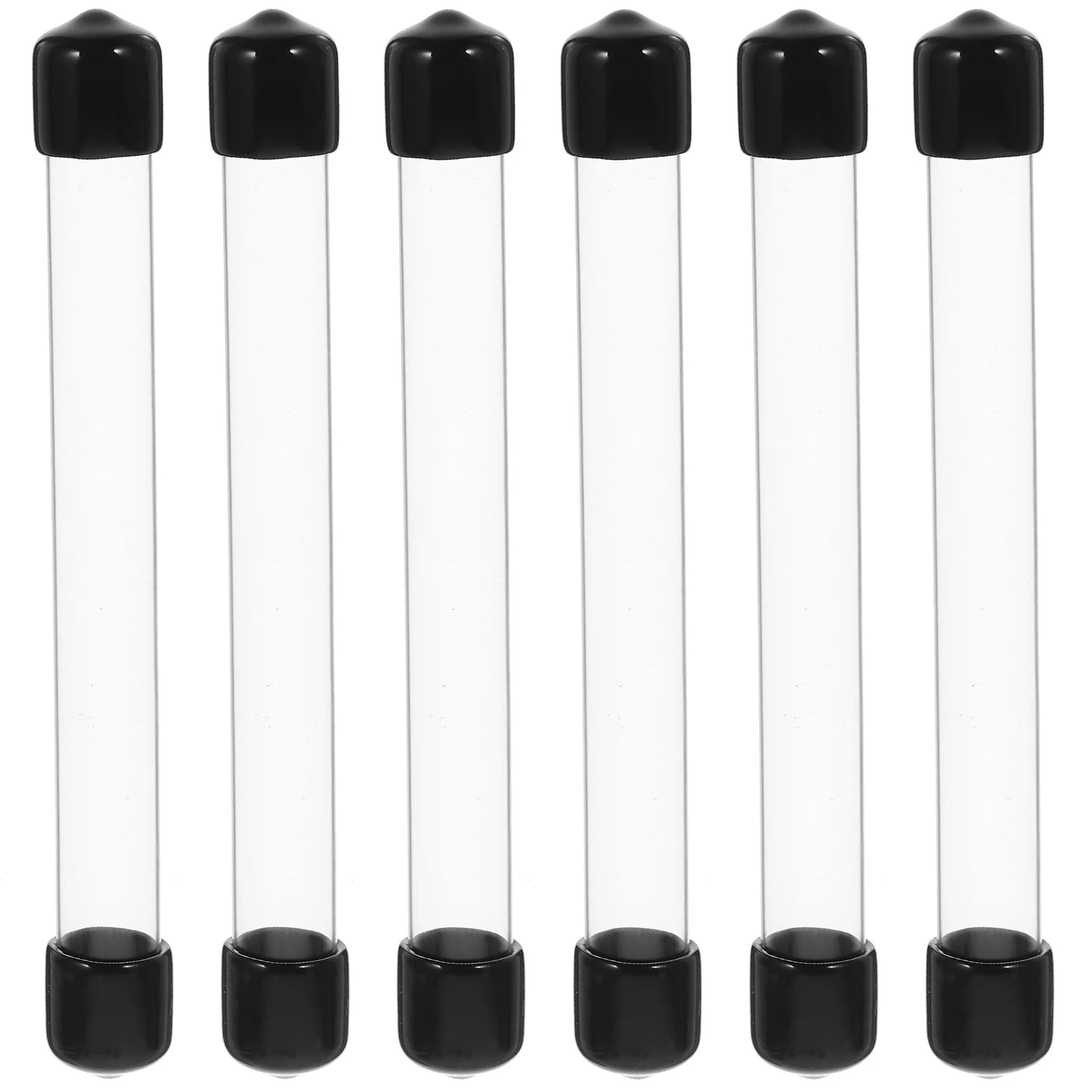 6 Pcs Hard Tube Agarwood Minis Acrylic Portable Clear Round Transparent Storage