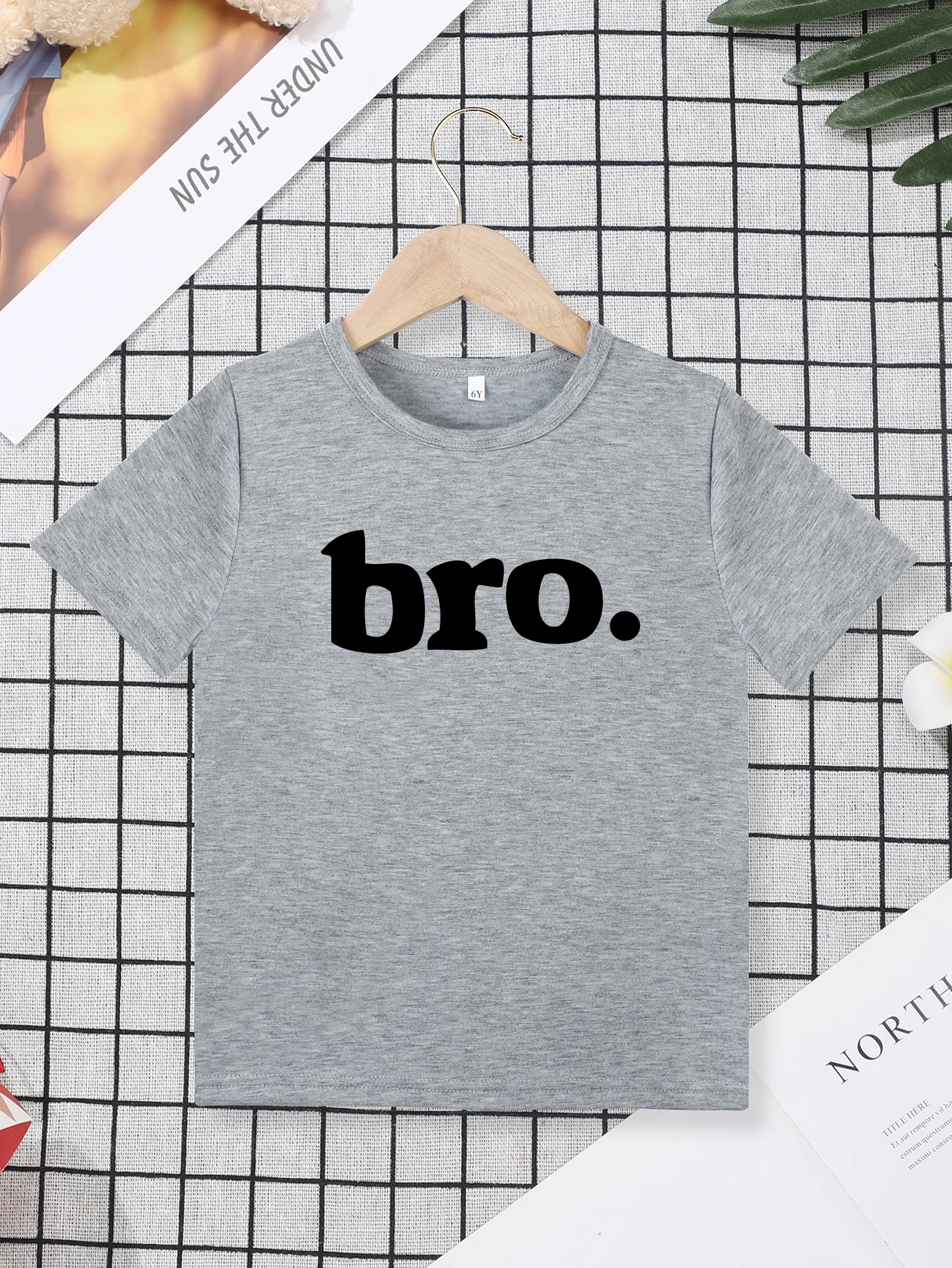 Fashion Girls Boys T-Shirts Top Clothes Oversized Bro Printing Kids Summer T-Shirts New High Quality Child Simple Cool 4