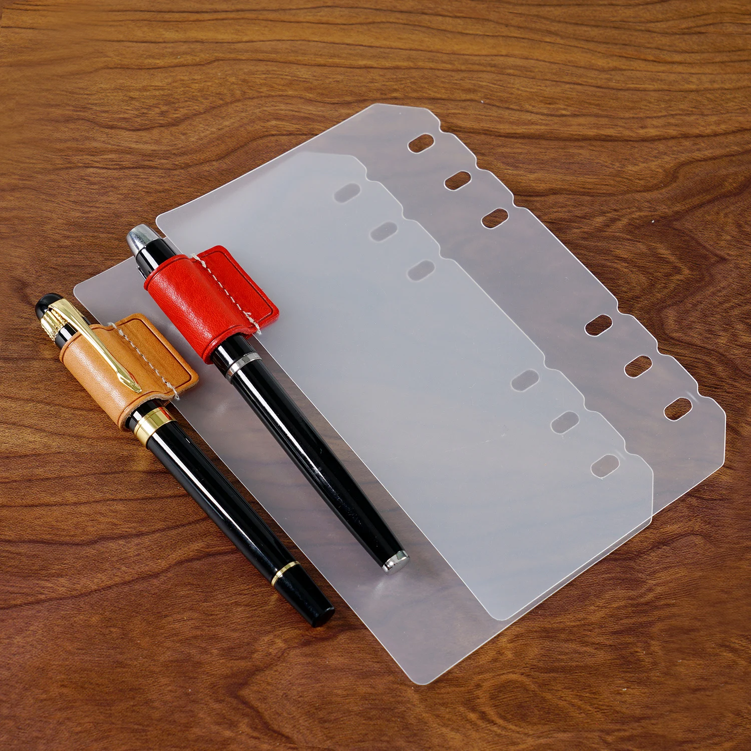 Creative PVC Binder Dividers with Leather Pen Loop for Notebook Journal A5 Personal Pocket Rings Planner Divider Tab Index 3