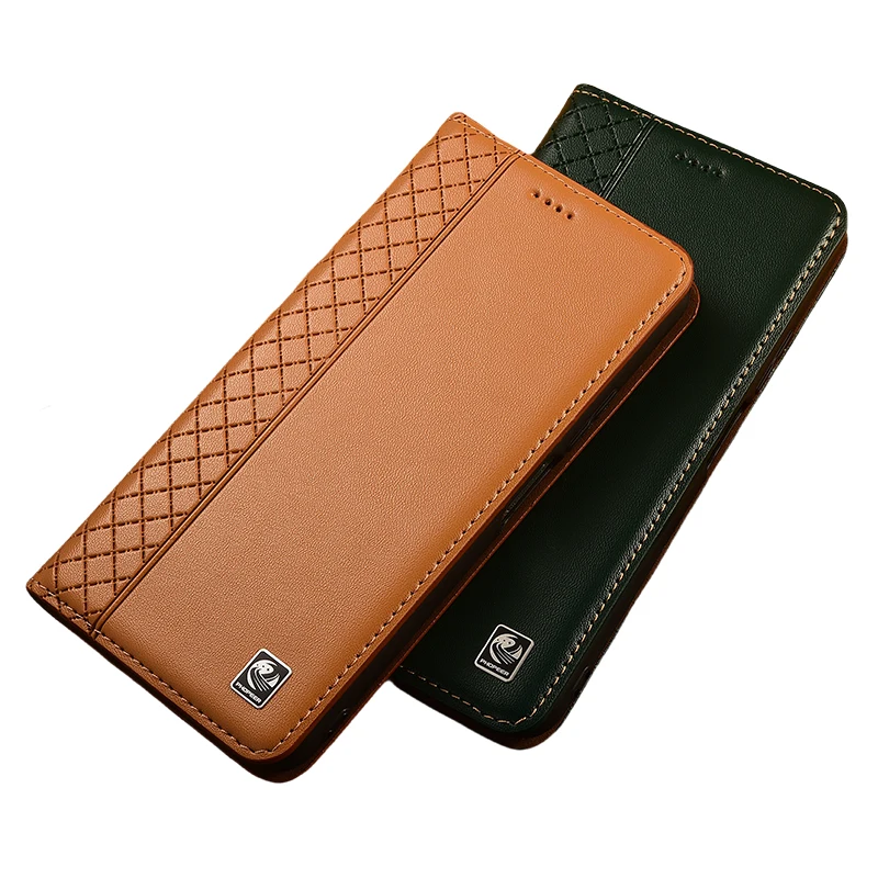Napa Inner Grid Genuine Leather Flip Case Cover