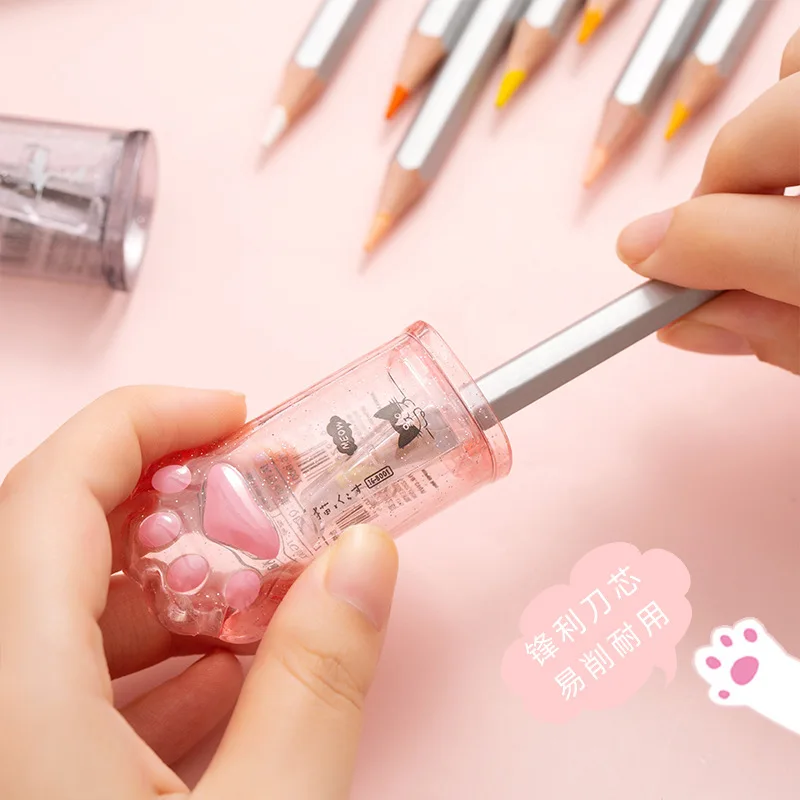 Pencil Sharpener Random Color Creative Cat Paw Kawaii Stationery Office School Supplies Korean Stationery pencil sharpener