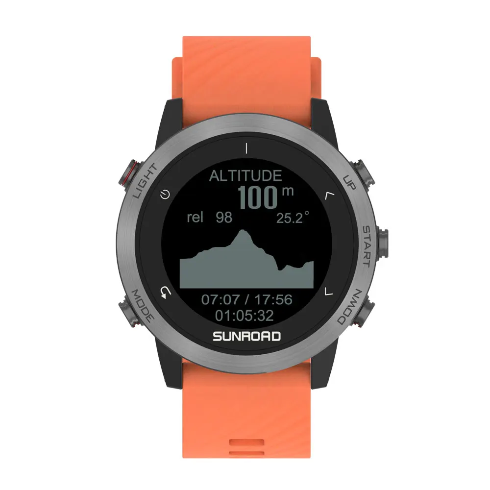 Sunroad 스마트 워치 T5 10ATM GPS 방수 야외 스포츠 다이빙 고도계 기압계, 심박수 bp 전문 GPS 시계