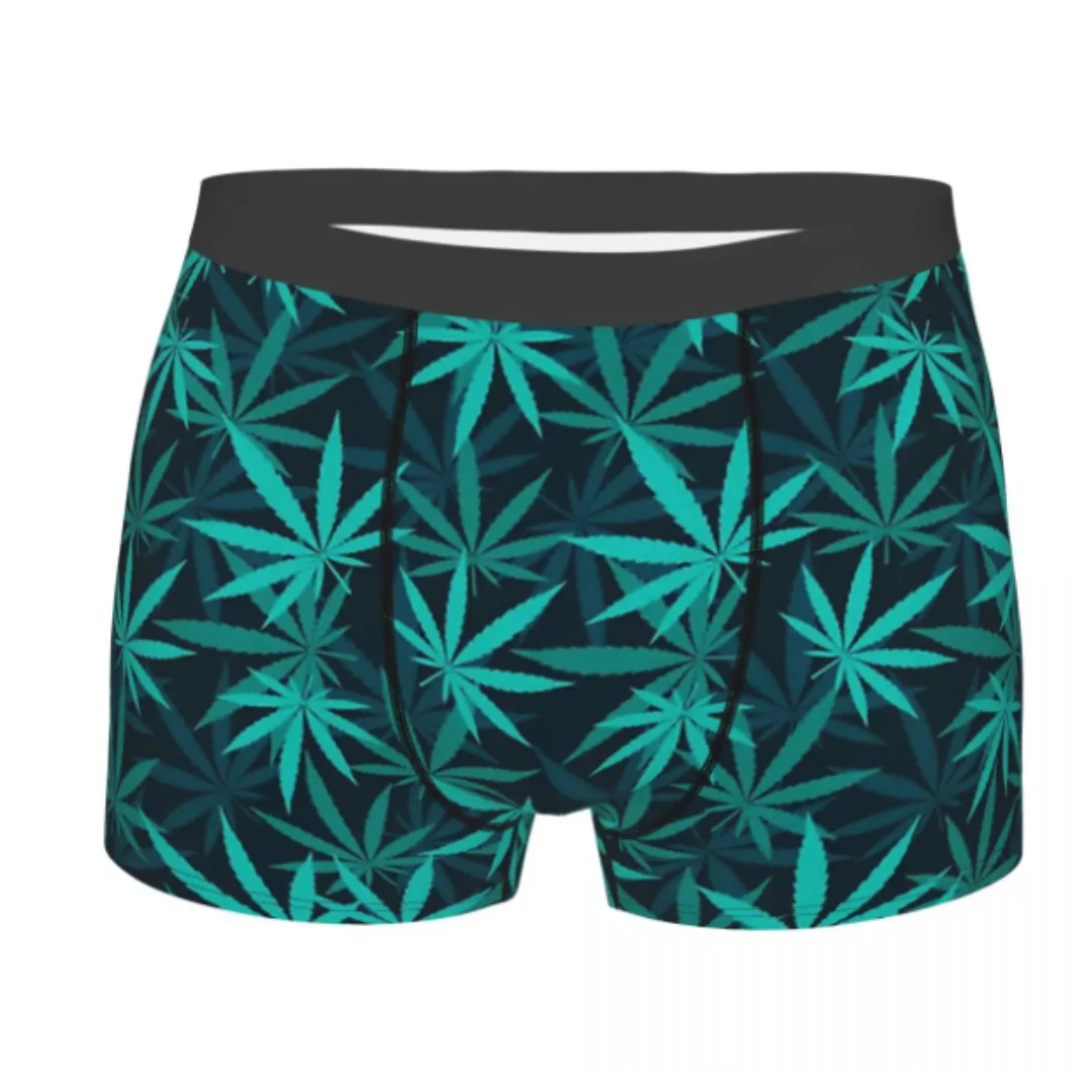 

Green Leaf Patter Marijuana Weed Leaf Leaves Underpants Breathbale Panties Male Underwear Ventilate Shorts Boxer Briefs