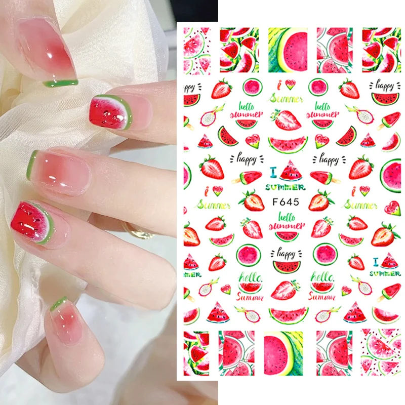 Maple Leaf Flower Gel Nail Sticker Rendering Nail Decals Sliders For Nails Black And White Butterfly Press On Nails Nail Supplie