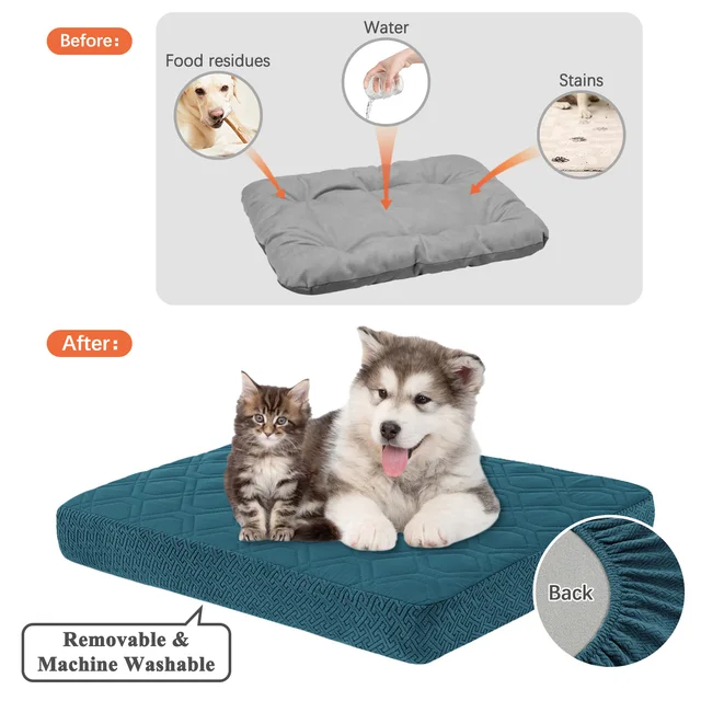 Dog Bed Covers Replacement Washable - Waterproof Dog Bed Covers Quilted, Water Absorbable Pet Puppy Bed Cover for Dog Cat 5