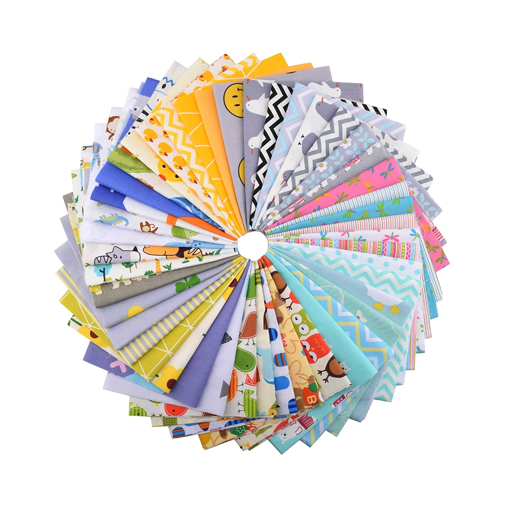 Chainho,Print Twill Weave Cotton Fabric,DIY Sewing Quilting Material,Patchwork Cloth,Cartoon Series,45 Pieces,20x25cm,CP05