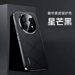 Luxury Frosted Leather Fall - Proof Phone Case for Enjoy 90 Pro Max (Black)