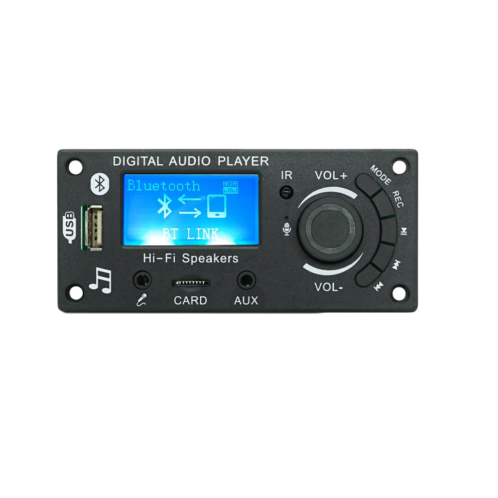 DC 12V Bluetooth 5.0 LCD MP3 WMA WAV Decoder Board Handsfree Car Audio Microphone Recording USB TF FM Mp3 Music Player Speaker audio decoder board bluetooth mp3 decoder audio mp3 player bluetooth audio module