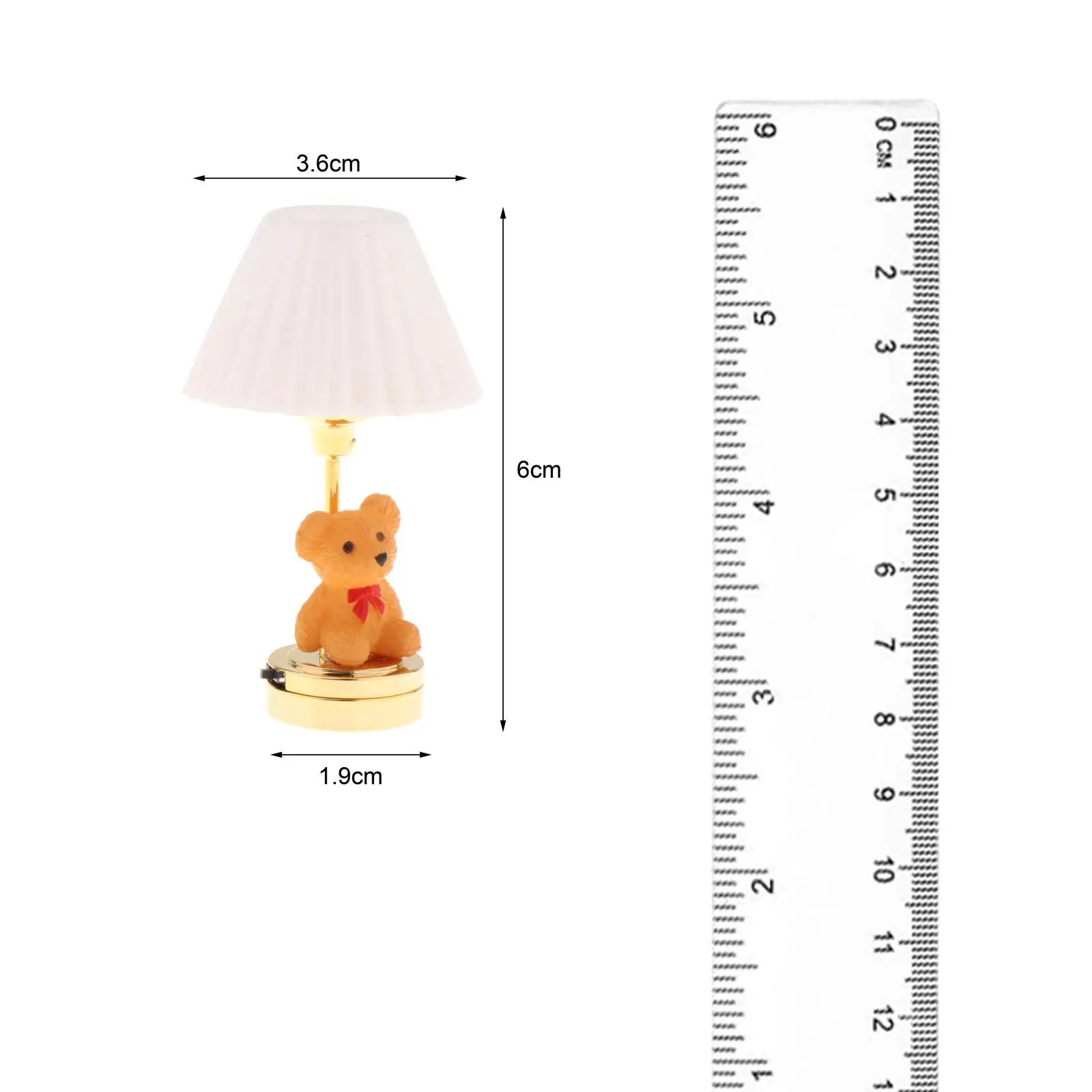 1:12 Dollhouse Table Lamp Scenery Supplies Micro Landscape Furniture Ornaments Metal Desk Light for Kitchen Dining Room Bedroom 6
