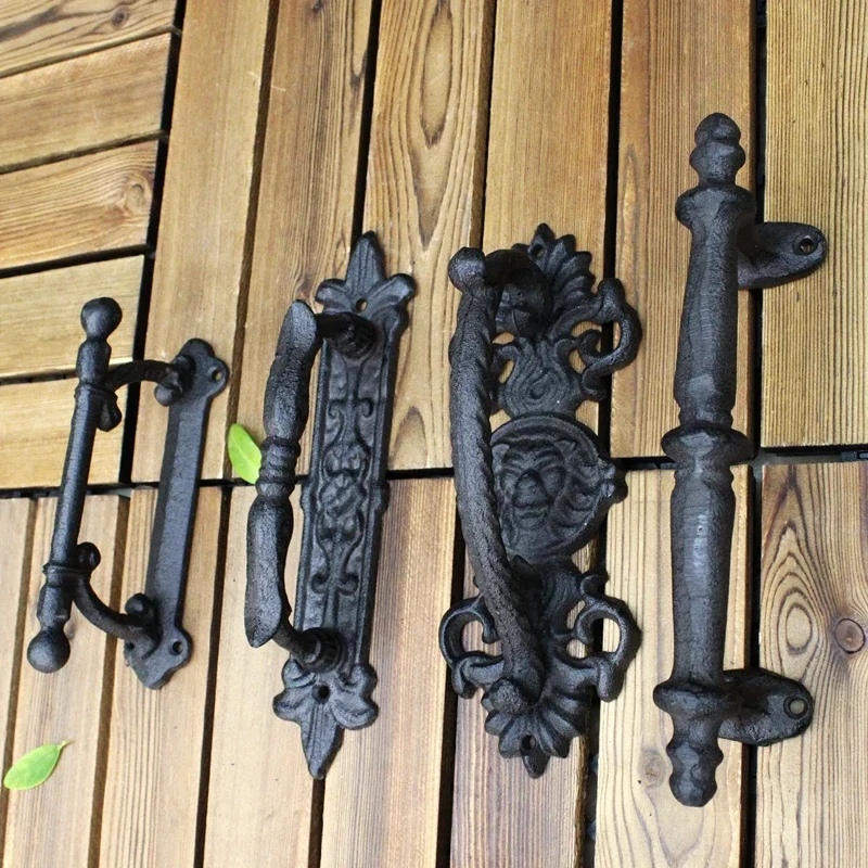 

European Retro Garden Courtyard Cast Iron Craft Door Handles Home Decoration Wall Decoration Door Handle Room Accessories