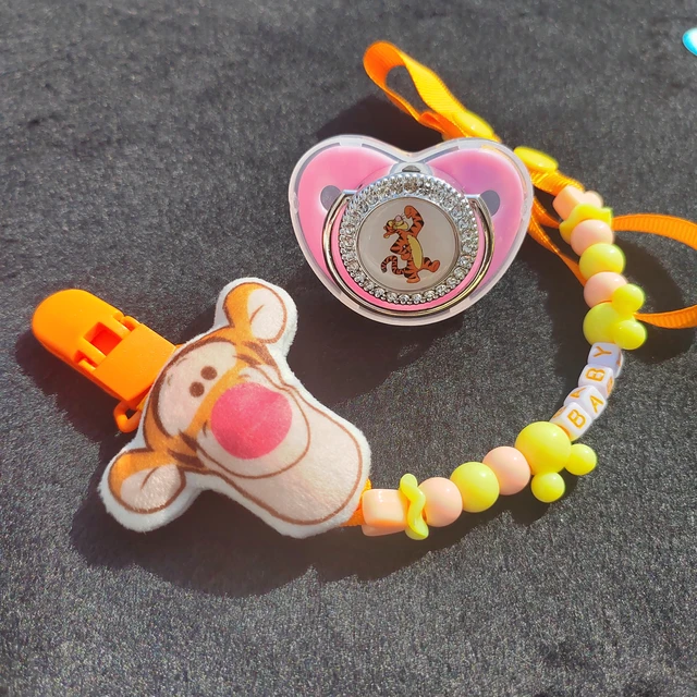 [1 set] Tigger neonata maschio tesoro ciuccio giocattolo dentizione con  perline porta ciuccio clip Bling Bling Baby fake Pacifier0-36M