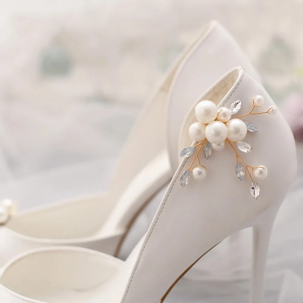 Shoe Buckles 2pcs Rhinestone Clip Shoes Buckle Women High Heels DIY Detachable Glass Shoes Bridal Wedding Accessories SL
