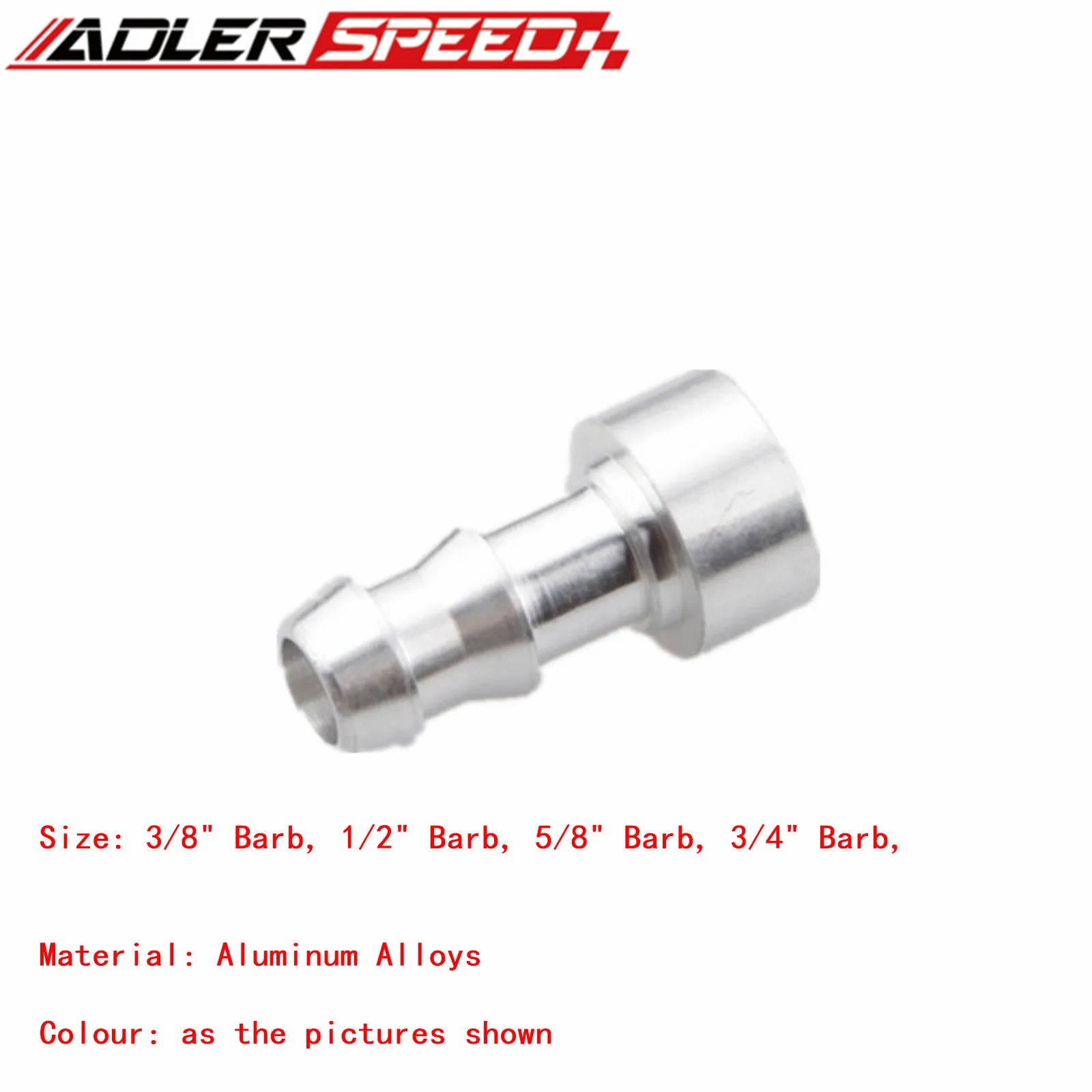 ADLERSPEED 바브 스트레이트 용접 알루미늄 마개, 3/4 인치, 3/8 인치, 1/2 인치, 5/8 인치, 3/4 인치