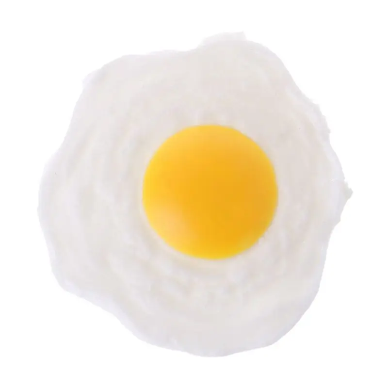 

77HD Egg Props Rubber Sticky Fried Egg Food Toy Party Supplies Office Anti-Stress Toy