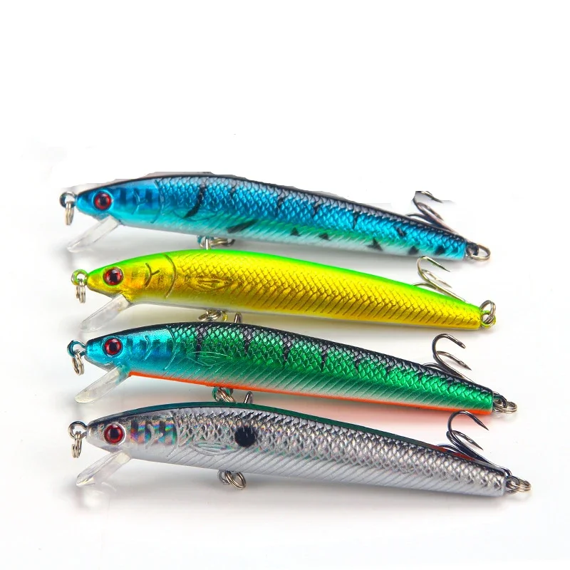 

10cm 7g 4 pcs Random Color Artificial Minnow Lure Fishing Hard Fake Fish Baits Spinning Wobbler Vinyl Crankbaits Top Water Carp