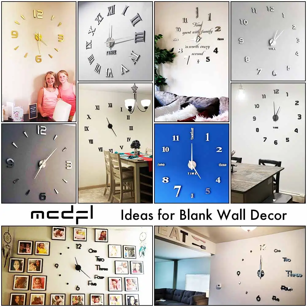 MCDFL Nordic Wall Clock Decor for Home Living Room Kitchen D Panel Self Adhesive Interior House Deco Design Exsuryse Decoration 6