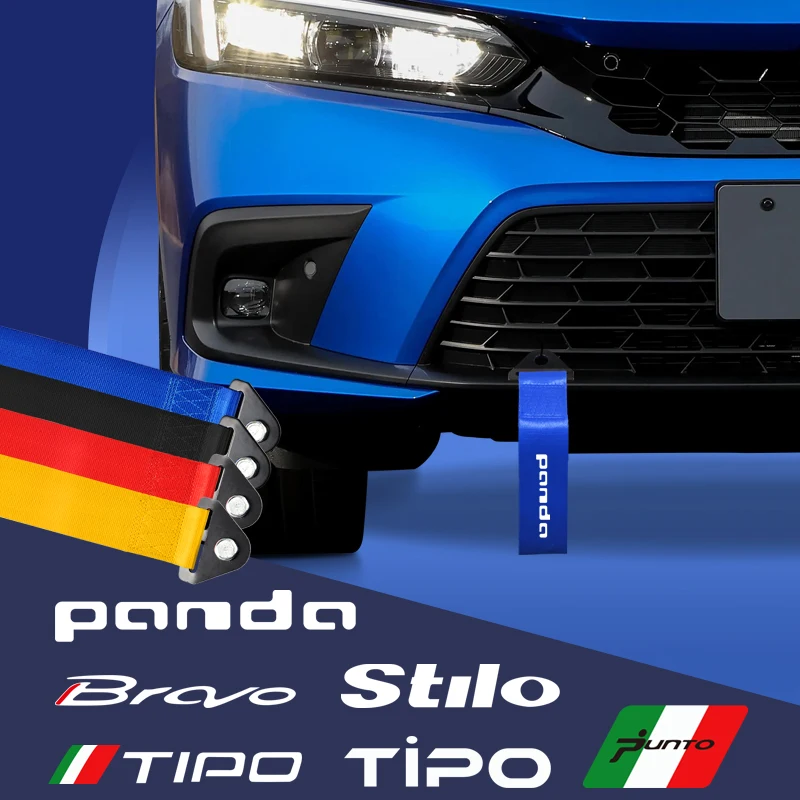 Per Fiat Bravo Tipo Stilo Panda Punto Abarth Logo Car Nylon Tow Strap Car Tow Ropes Corde Per Rimorchio Decorazione Paraurti