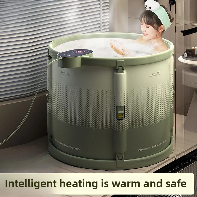 220V Constant Temperature Heating Bath Bucket Foldable Bath Bucket Children and Adults Sweat Sauna Heating