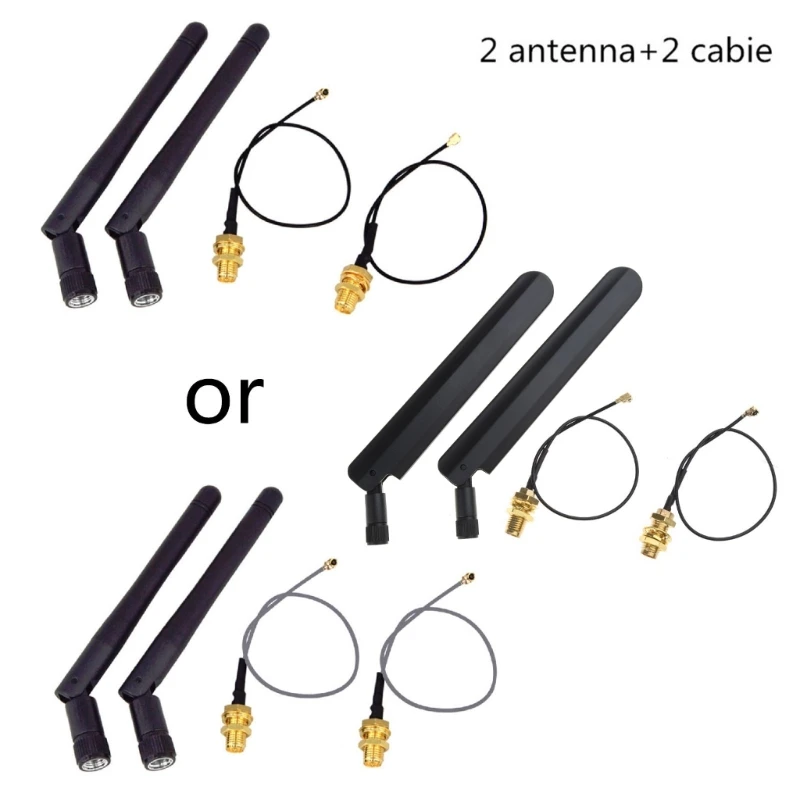 

2PC/lot 2.4GHz 3dBi WiFi 2.4g Antenna Aerial RP-SMA Male Wireless Router+ 17cm PCI U.FL IPX To RP SMA Male Pigtail Cable