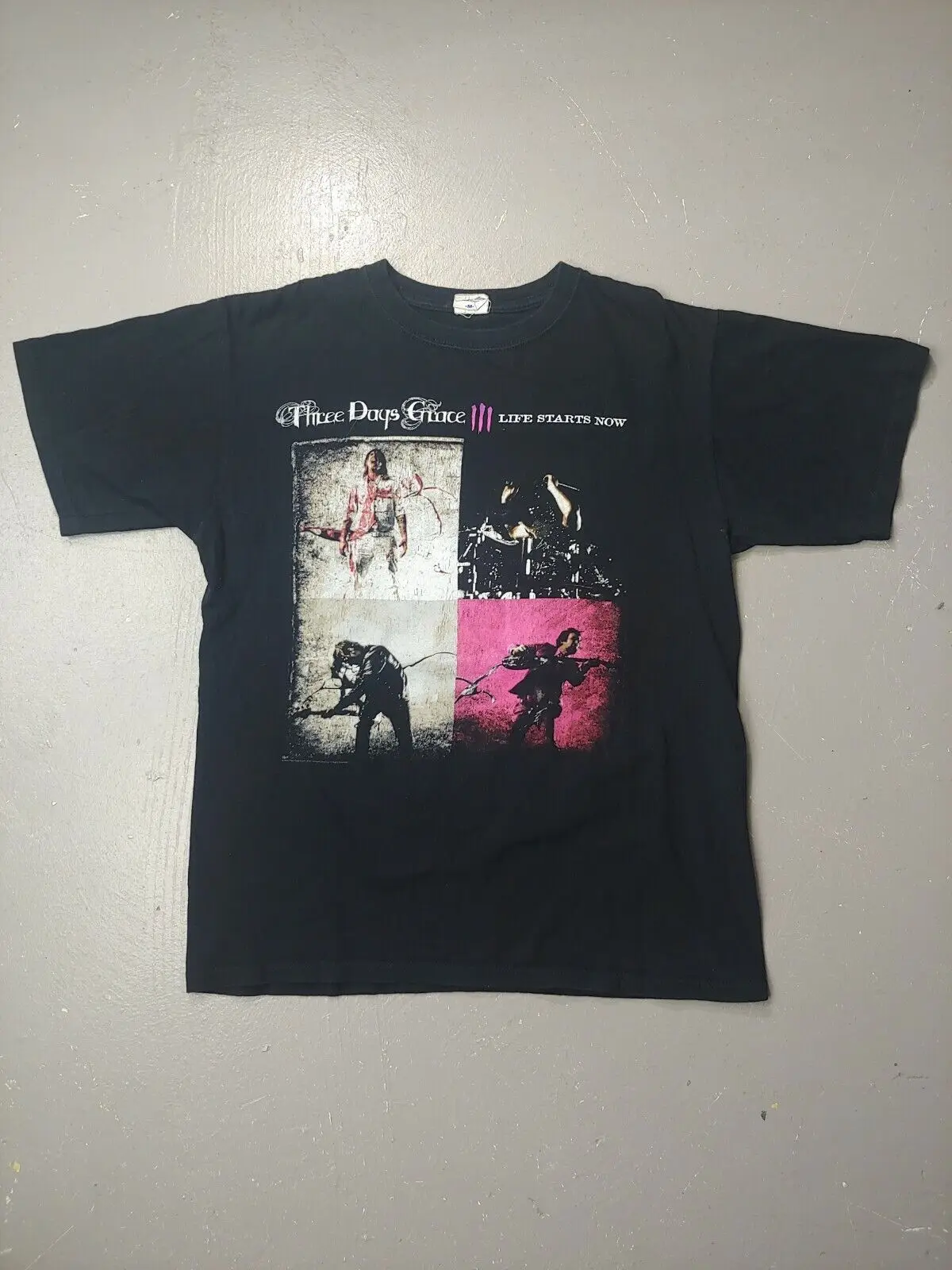 Футболка Three Days Grace с двухсторонним размером среднего и редкого размера, с длинным или коротким рукавом