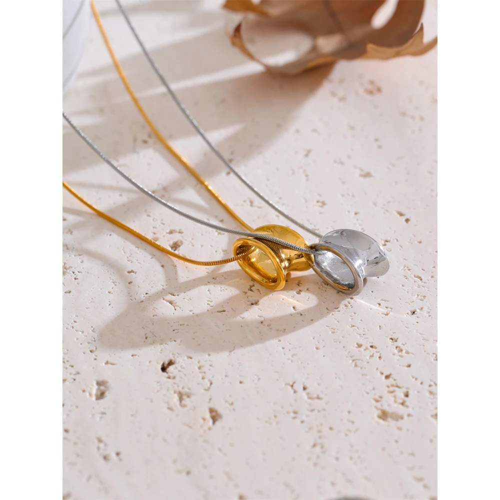 Yhpup Necklace Geometric Pendant Women