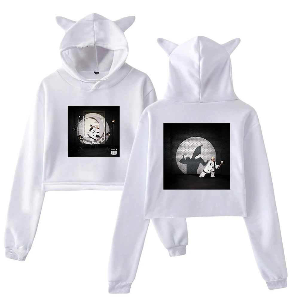 Tierra Whack World Wide Whack Album Cover Pullover Cat Ears Hoodie Long Sleeve Sweatshirts Crop Top Women's Clothes
