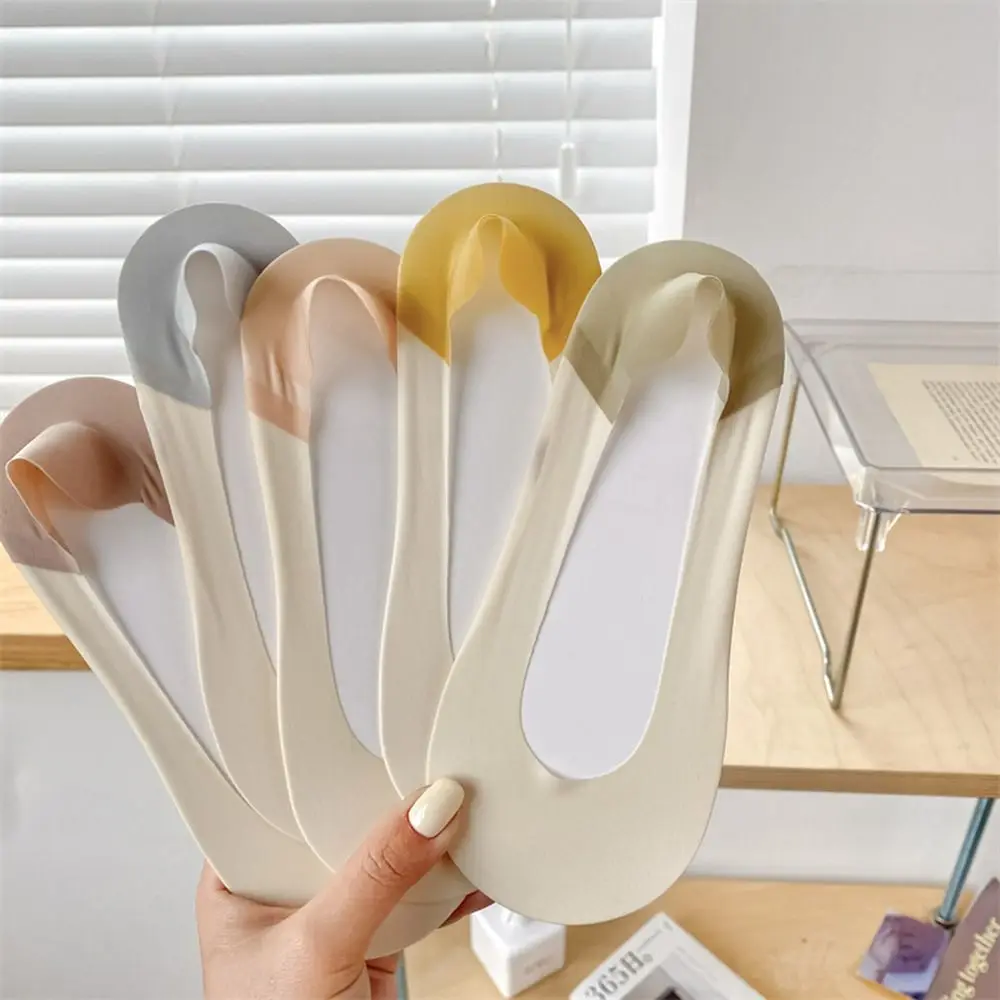 

1 Pairs Summer Thin Ice Silk Socks Invisible Boat Socks Non-Slip Socks Womens Breathable Comfort Sock Slippers Hosiery