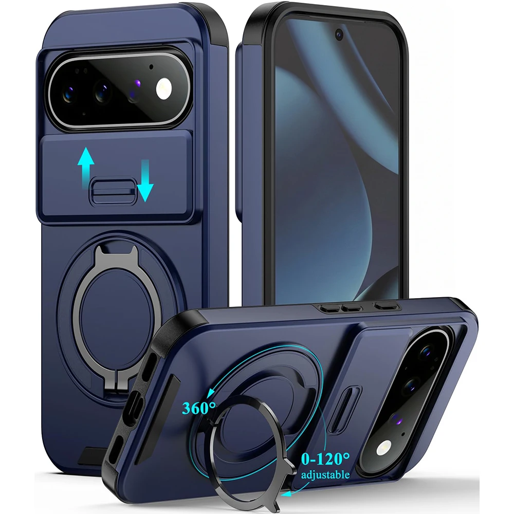 Matte Black Anti-Shock Protective Case with Slide Camera Protection