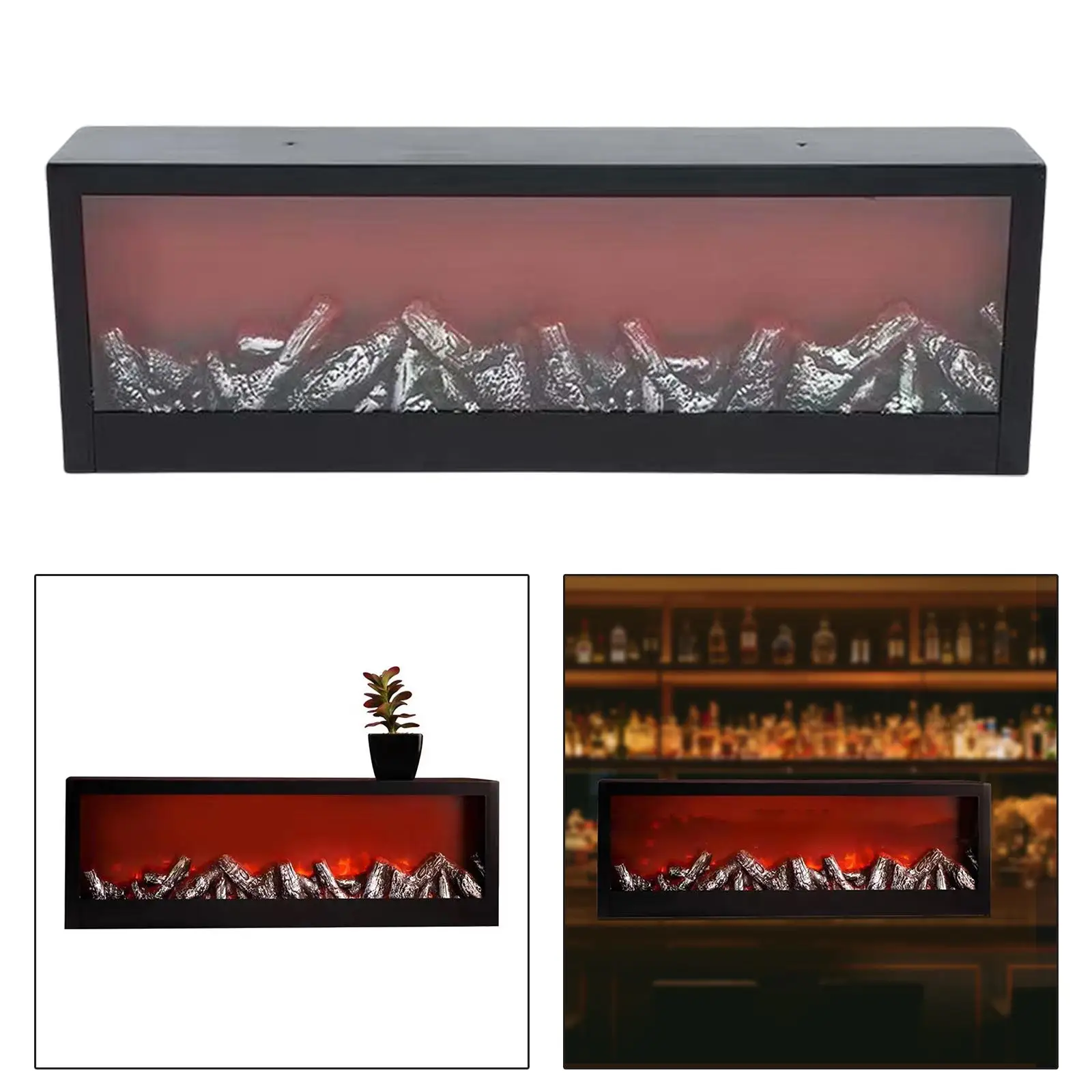 LED Decorative Ornaments Portable Retro Simulated Fireplace Lantern Fire Place