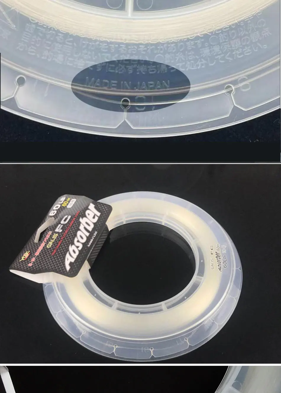 YGKFC Galis FC Absorber 100 % Fluorkohlenstoff Angeln Shock Leader Line Angeln Salz und Süßwasser klar unsichtbar stark – Detail 4