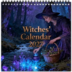 Enchanted 2027 Witch Art Wall Calendar: Dark Fantasy & Mystical Decor Gift (WHITE)