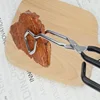 Scissor Tongs Stainless Steel Food Tongs With Wrap Handle Angled Bread Clamp For BBQ Grilling Cake 11 inch Safe Heat Resistant