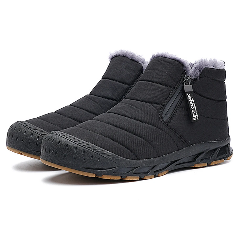 Winter Snow Boots Men's Warm Lined Snow Boots Warm Fur Ankle