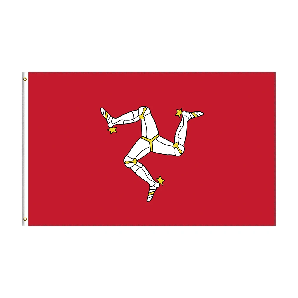 

3x5 Ft Isle Of Man TT Flag Polyester Printed Racing Car Banner For Decor
