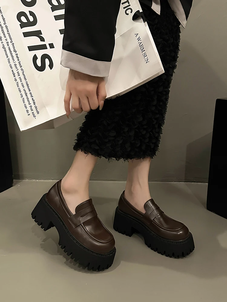 

Женские туфли на плоской подошве, универсальные кроссовки с круглым носком, Осенние повседневные женские кроссовки без шнуровки, в британском стиле