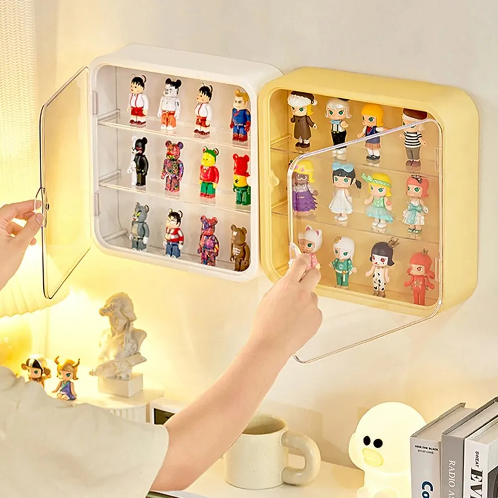 Doll Blind Box Storage Wall Mounted Magnetic Suction Figurine Display Cabinet Dustproof