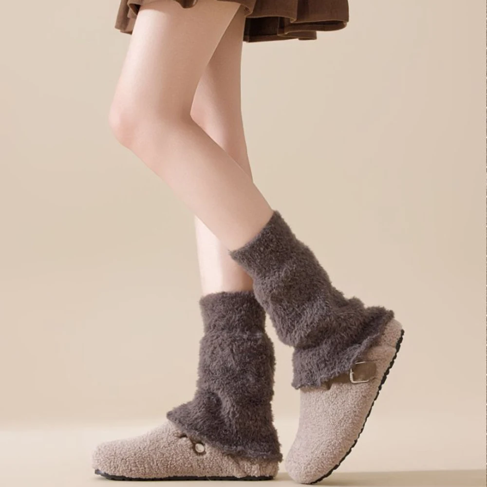 Frauen Herbst Winter Korallen Fleece Dicke Weiche Bein Arthritis Knie Bein Wärmer Laufende Knie Protector Lange Socken Wärmer – Detail 17