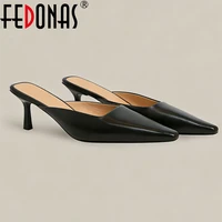 FEDONAS – sandales sexy pour femmes, en cuir véritable, à bout pointu, pour fête, mariage, bal, escarpins, chaussures habillées, nouvelle collection 1