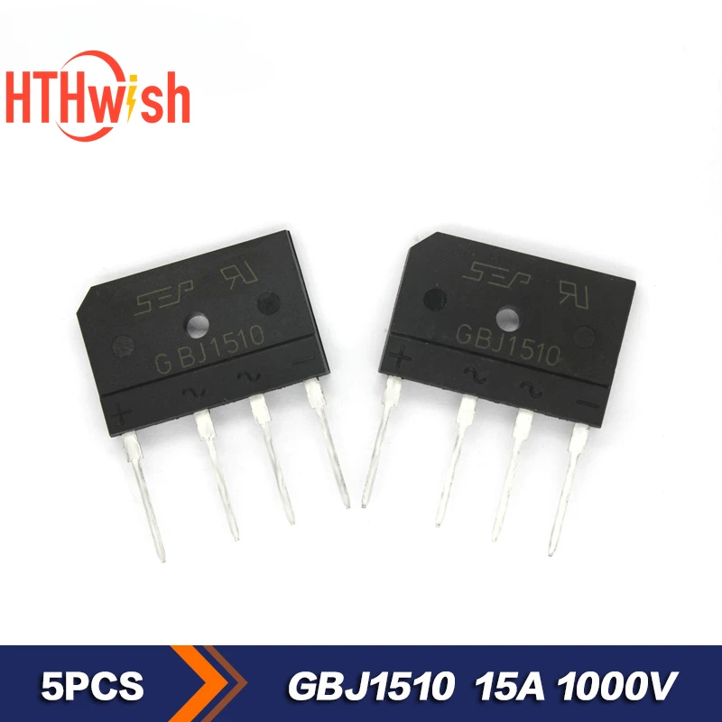 Rectifiers Diodes GBJ1510 15A 1000V Diode Bridge Rectifer Electronic Components Kit 5PCS